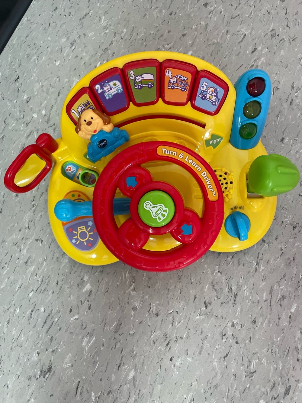 Turn & Learn Driving Toy - Yellow and Red Kids Activity Steering Wheel